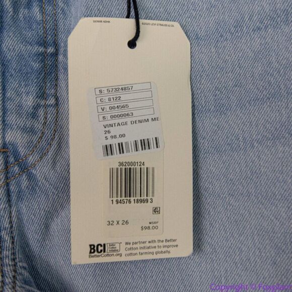 NEW Levi's 501 premium vintage cropped jeans Ojai Luxor Ra Light Wash, 32*26 - Picture 9 of 16